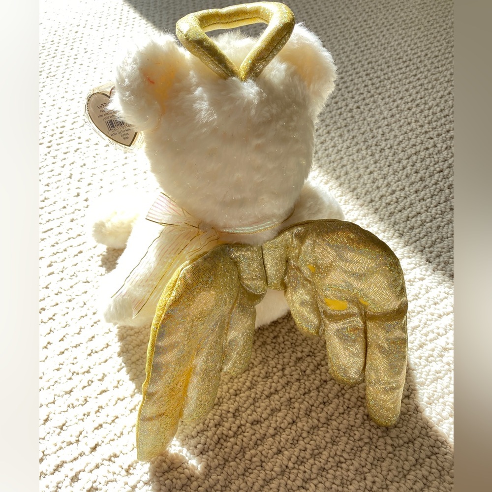 Vintage TY Beanie Buddy Halo II Angel Bear with Gold Wings 2000 New with tag - Picture 12 of 17